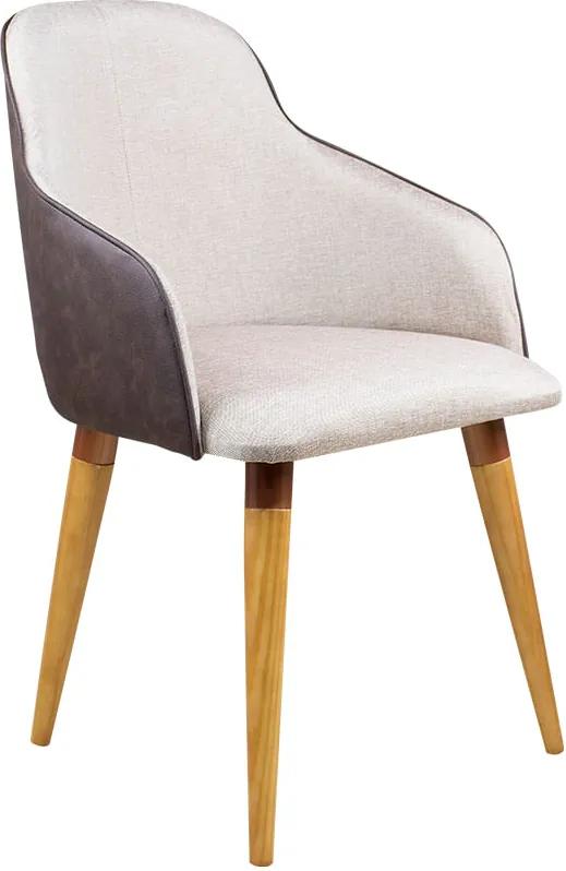 Cadeira de Jantar Molina Linho Bege Escuro Cobre - Wood Prime PTE 38180