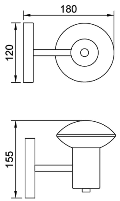 Arandela Sakai Ø12X18X15,5Cm 1Xg9 Vidro Disco Asteroide / Haste Fixa |... (MR-T - Marrom Texturizado, FOSCO)