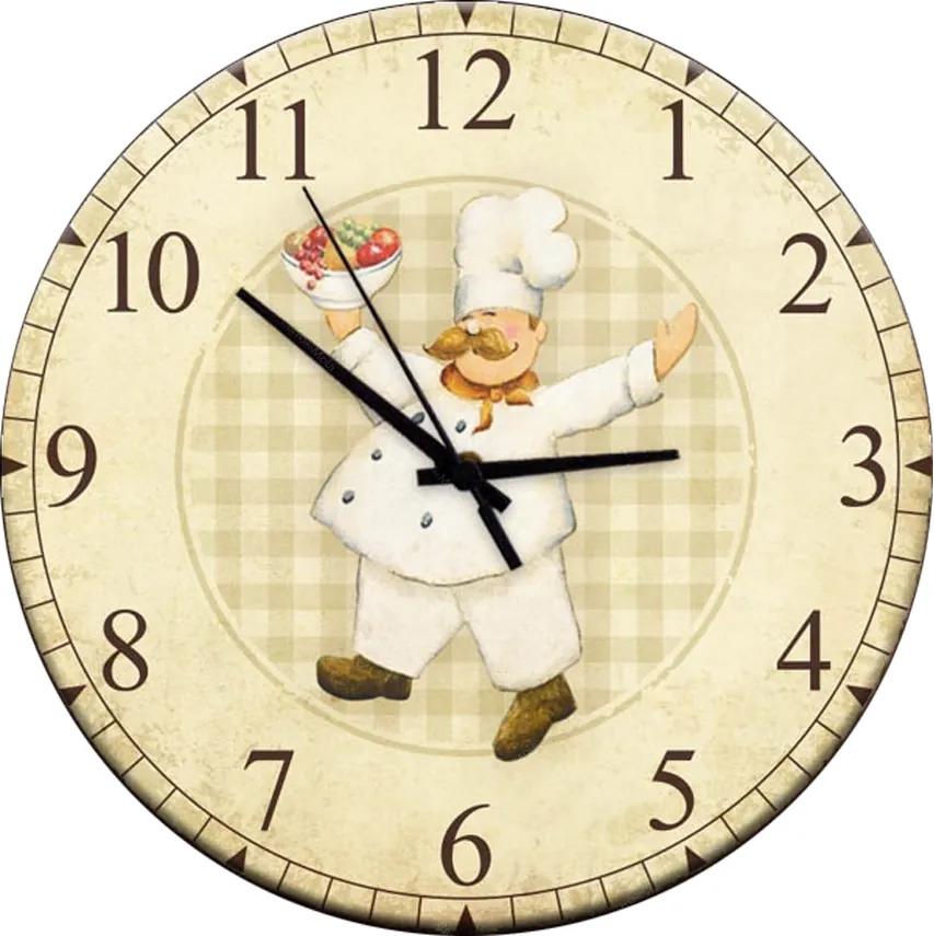 Relógio de Parede Chef Frutas em Madeira MDF - 28 cm