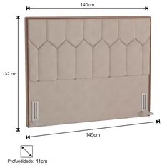 Cabeceira Cama Box Casal 140cm Órion P02 Linho Areia - Mpozenato