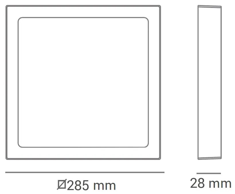 Luminária De Sobrepor Quadrado 24W 6500K Led Bivolt 30X30X4Cm Plafon |... (Branco)