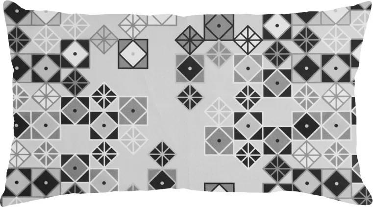 Almofada Retangular Estampa Geométrica Preto Branco 60X30