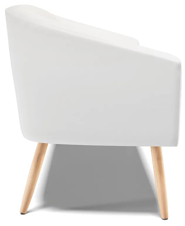 Sofá 2 Lugares Namoradeira Pé Palito Natural Stella Sintético D03 - D'Rossi - Branco