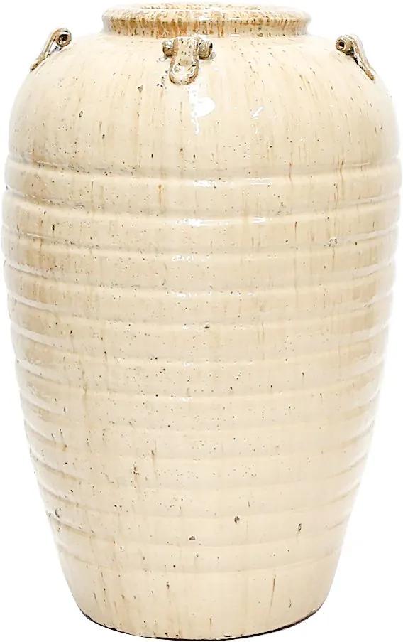 Vaso Vietnamita Cerâmica Importado Com Alça Egito Areia D44cm x A70cm