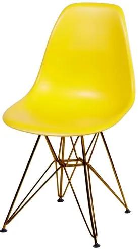 Cadeira Eames Polipropileno Amarela Base Cobre - 45970 Sun House