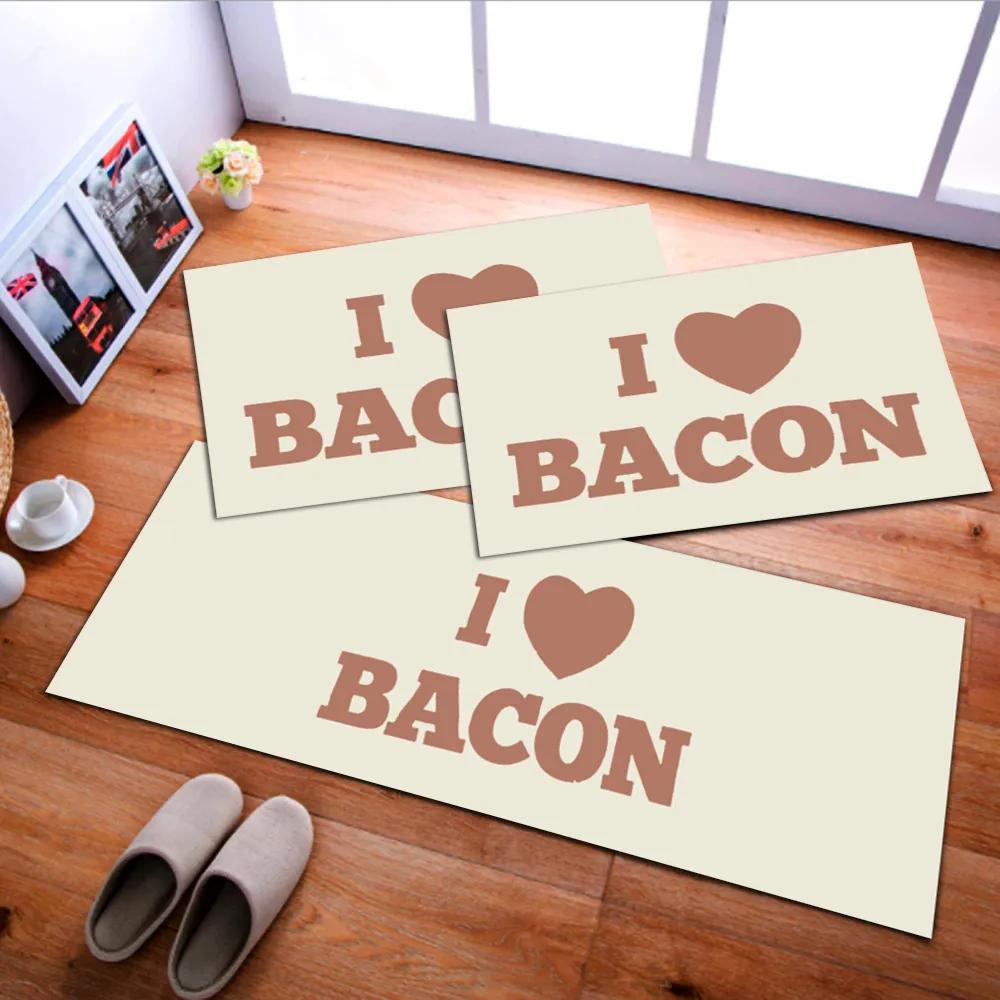 Jogo de Tapete de Cozinha, I Love Bacon - 3 Pças