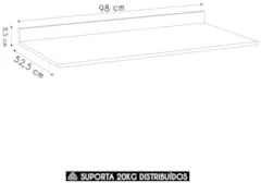 Tampo Para Balcão de Cozinha 98cm MDP Z34 Branco            - Mpozenat