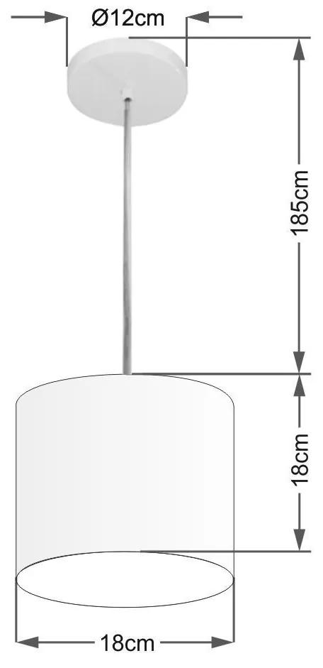 Lustre Pendente Cilíndrico Md-4046 Cúpula em Tecido 18x18cm Roxo - Bivolt