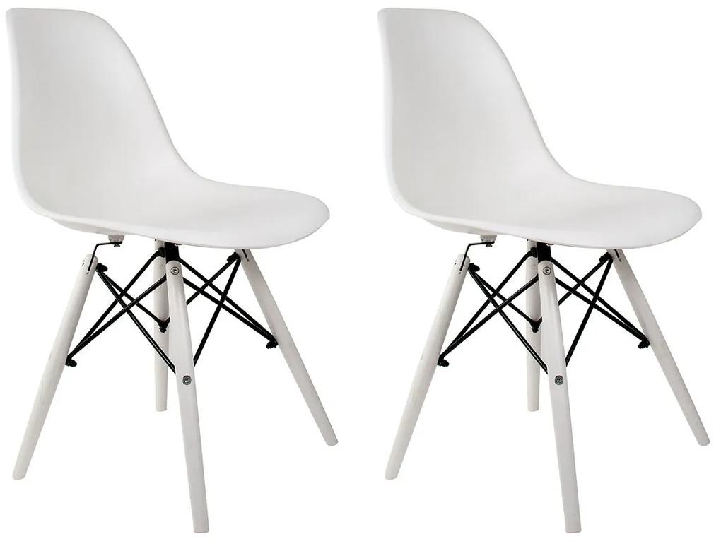 Conjunto 2 Cadeiras Eames Branca Com Pé Preto DSW -Empório Tiffany
