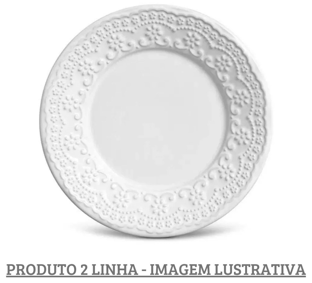 Prato Sobremesa 20,5Cm Madeleine Branco - Porto Brasil 2° Linha