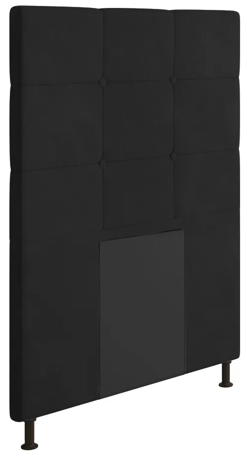 Cabeceira Stambul Para Cama Box Solteiro 90 cm Suede - D'Rossi - Preto