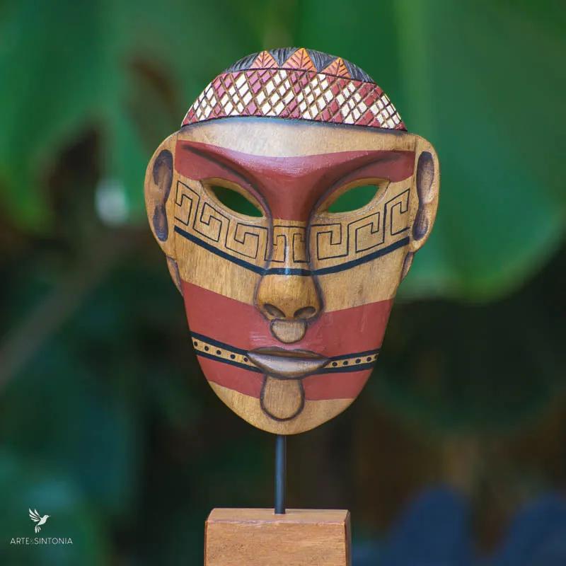 Máscara em Madeira Étnica | Kaxinawá