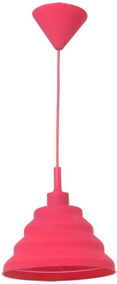 Luminária de Teto Spring Shape Rosa em Silicone - Urban - 24x14 cm