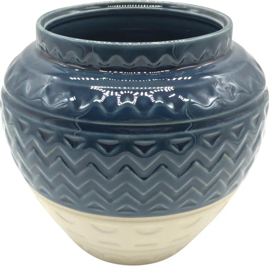 vaso de cerâmica ANDERSON 15cm azul Ilunato XD0433