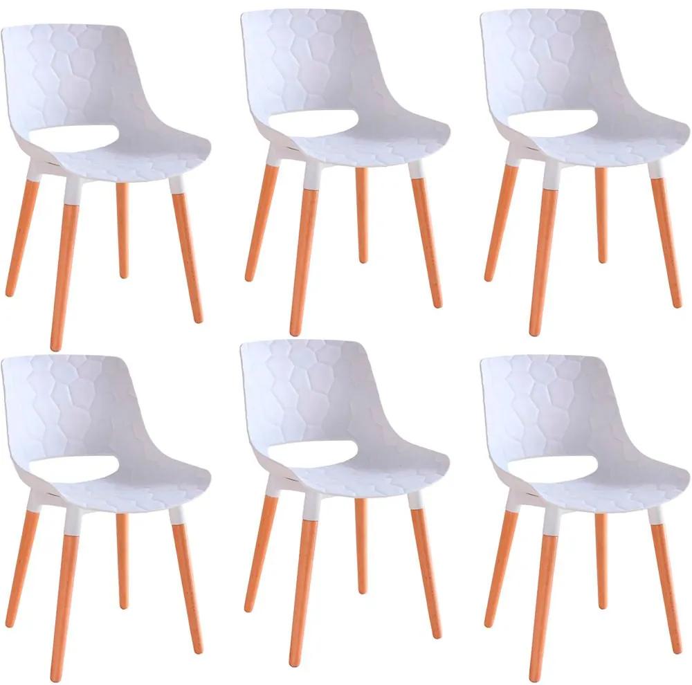 Kit 6 Cadeiras Decorativas Para Salas e Cozinhas LivClean (PP) Branco - Gran Belo