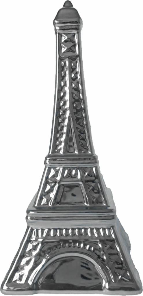 Cofre cerÂmica metalizado - torre eiffel prata