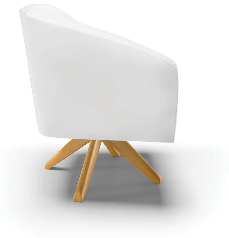Poltrona Decorativa Giratória MA30 Stella Sintético D03 - D'Rossi - Branco