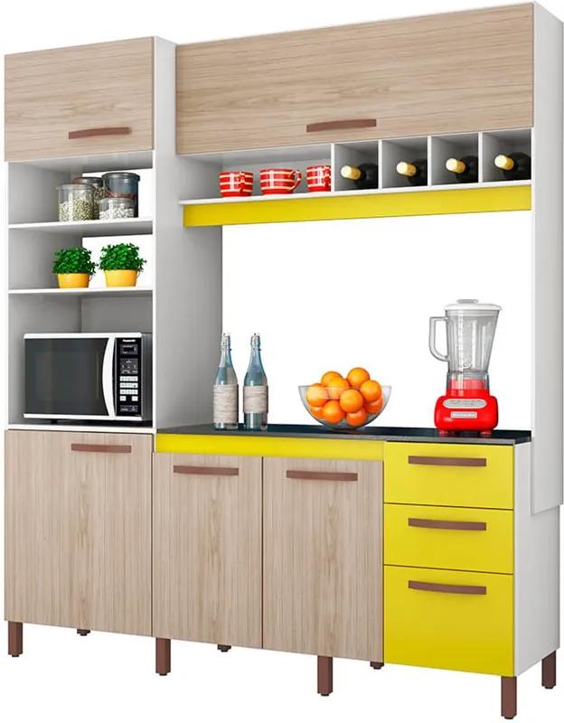 Cozinha Compacta Merian Branco / Teka / Amarelo