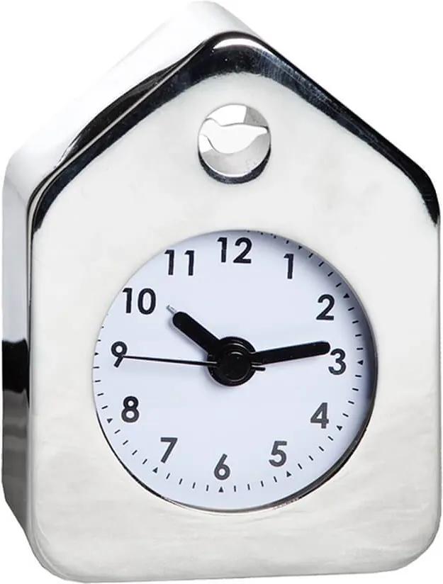 Relógio Despertador House Style Cromado em Aço - Urban - 10x7 cm
