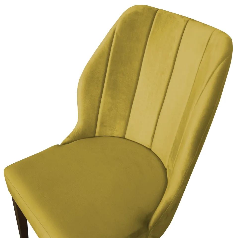 Kit 6 Cadeiras De Jantar Safira Suede Amarelo