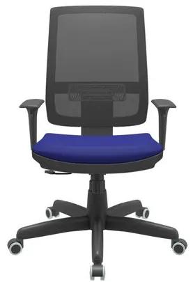 Cadeira Office Brizza Tela Preta Assento Aero Azul RelaxPlax Base Standard 120cm - 63859 Sun House