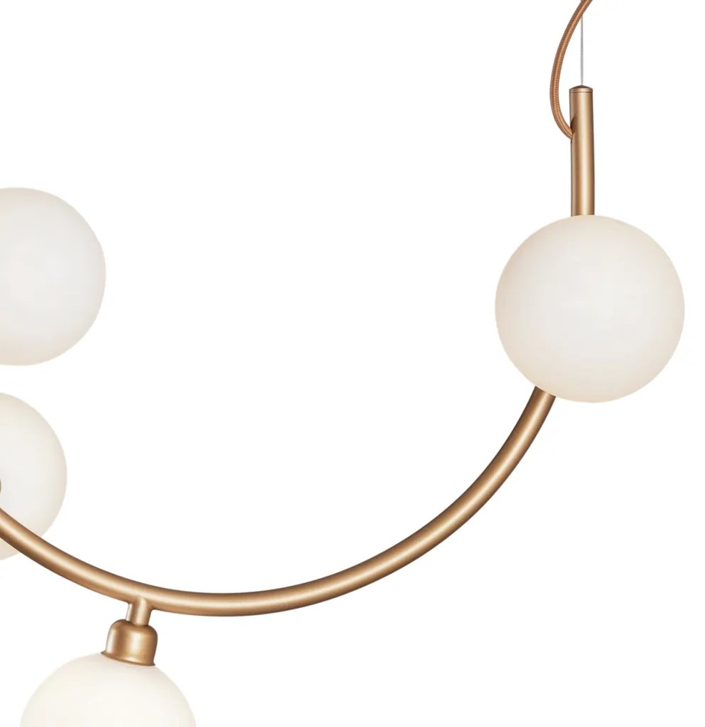 Pendente Astral 28X50X48,5Cm 4Xg9 Globo Ø12Cm - Usina 16942/4 (BT - Branco Texturizado, FOSCO)
