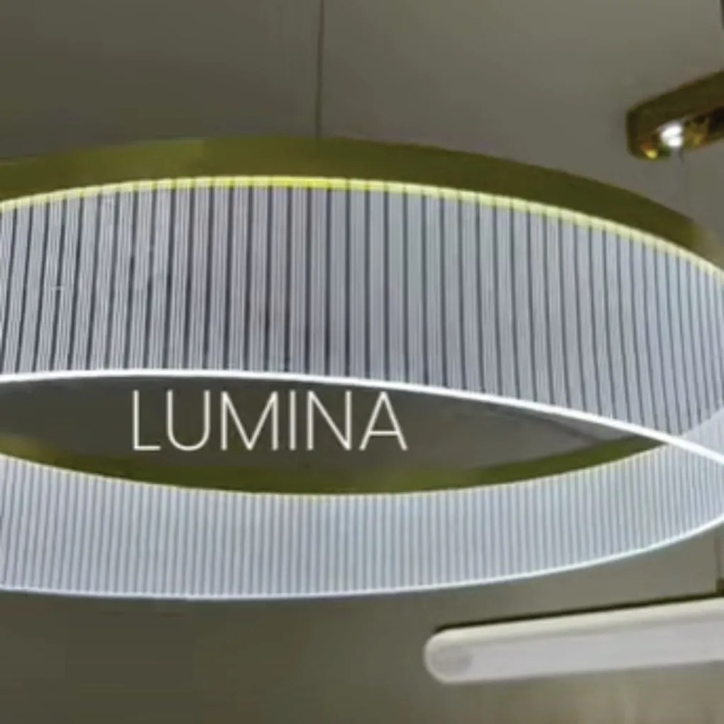 Pendente Lumina Ø50X10Cm Led 30W 3000K Bivolt Dourado - Usina Imports...