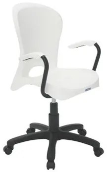 Cadeira de Escritório Giratória Tramontina Jolie em Polipropileno Branco com Base em Nylon