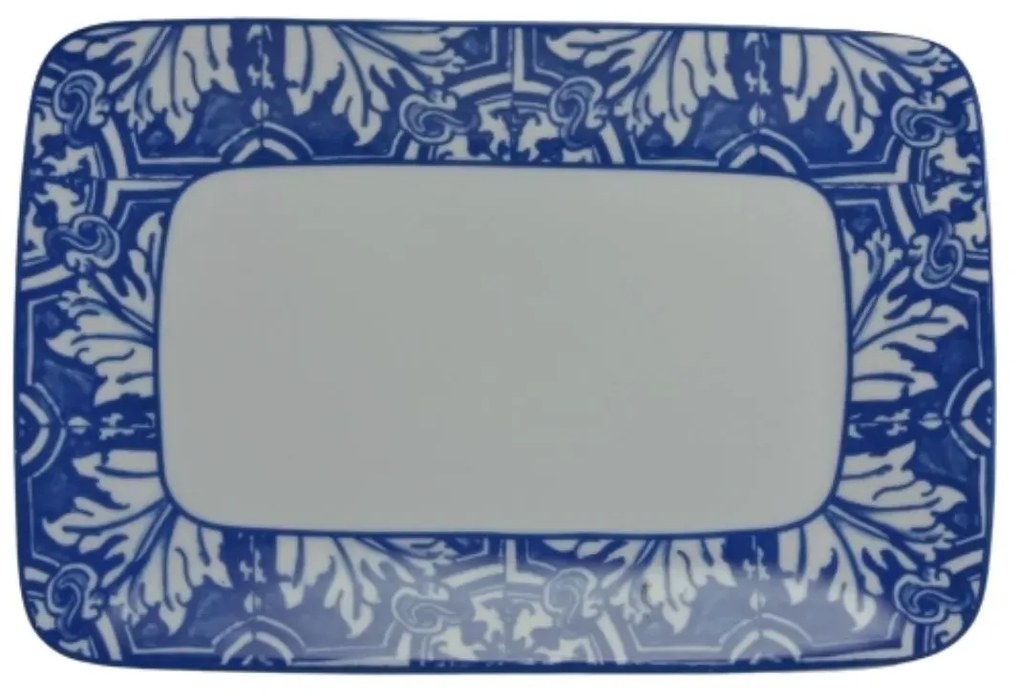 Bandeja Retangular Porcelana Schmidt - Dec. Azulejo 2257