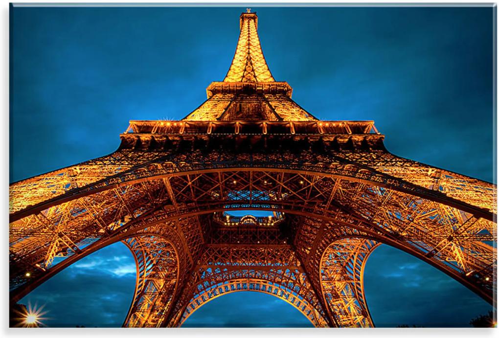 Tela Decorativa em Canvas Love Decor Vista Iluminada Torre Eiffel Multicolorido 90x60cm