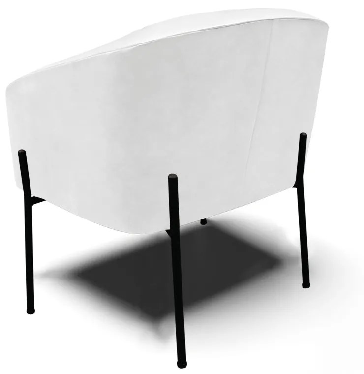 Poltrona Decorativa Pé de Ferro Preto Kit 2 Stella Sintético PU D03 - D'Rossi - Branco