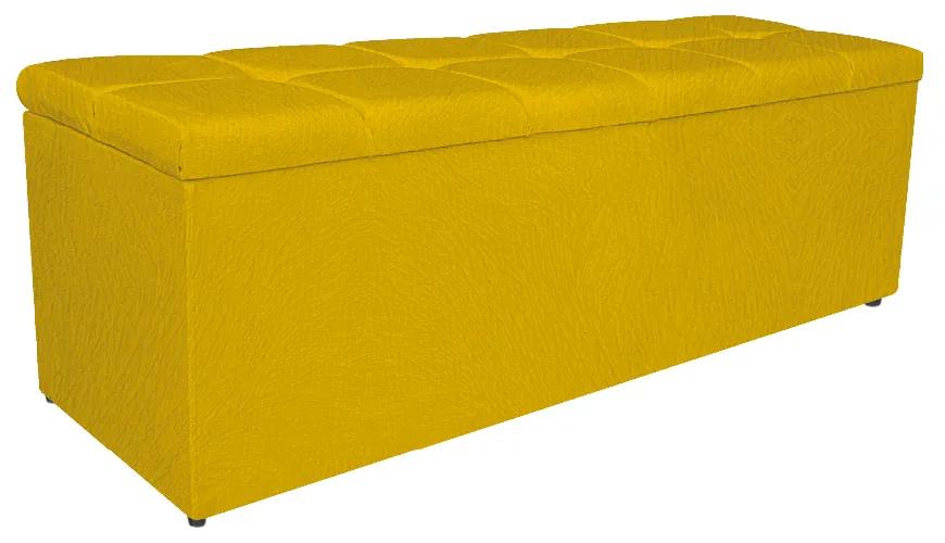 Calçadeira Estofada Manchester 195 cm King Size Suede Amarelo - ADJ Decor