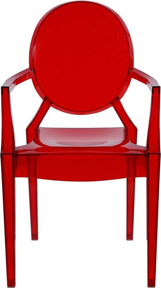 Cadeira Invisible Com Braço Vermelha - Or Design