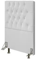 Cabeceira Cama Box Solteiro 90cm Diamante Sintético J02 Branco - Mpoze