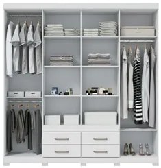 Guarda Roupa Casal 8 Portas 4 Gavetas Nápoles 8.4 Branco - Santos Andi