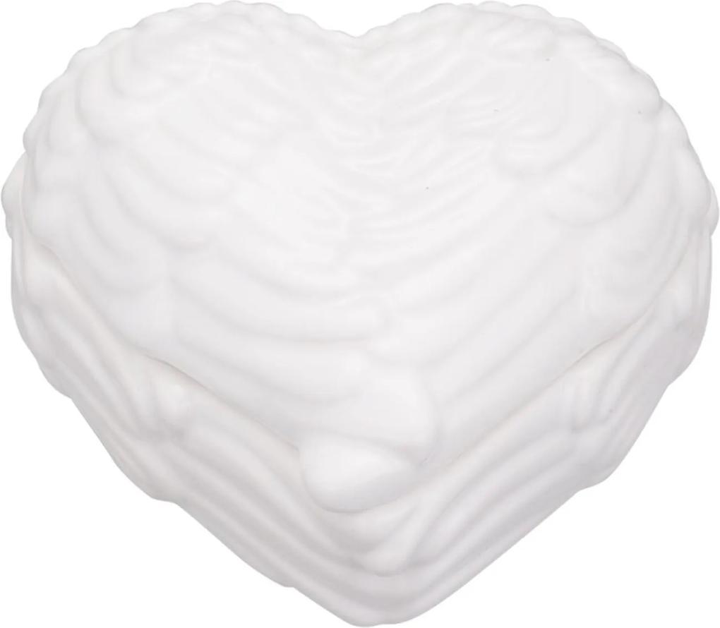 Caixa De Coração Branca Em Cerâmica Mart