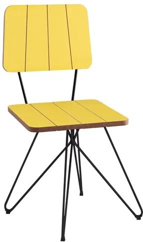 Cadeira Jessie c/Pés Butterfly - Amarelo