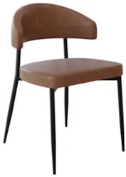 Cadeira de Jantar Estofada Kit 4 Chloe M25 Sintético Marrom - Mpozenat
