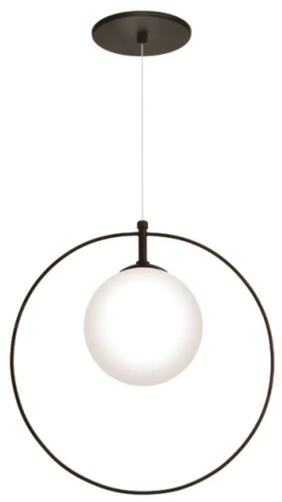 Pendente Ring Esfera Ø30X14Cm Globo Ø14Cm 01Xg9 - Old Artisan Pd-5601 (BRANCO, FOSCO (Branco))