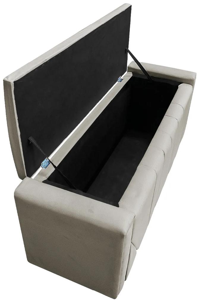 Calçadeira Baú Solteiro Minsk P02 90 cm para cama Box Linho - ADJ Decor