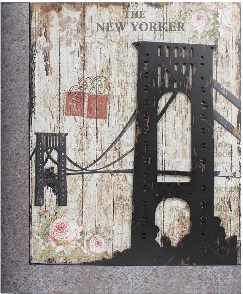 Quadro Ponte The New Yorker Oldway - Metal e MDF - 85x70 cm
