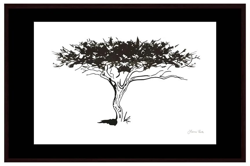 Quadro Decorativo Figurativo Arvore da Vida Algarrobo Preto e Branco 106x70 - CZ 44064