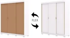 Guarda Roupa Casal 200cm 3 Portas Duke Flex Branco/Camarim V02 - Mpoze