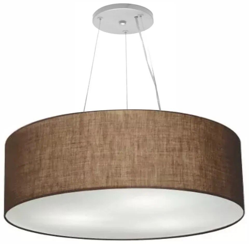 Lustre Pendente Cilíndrico Md-4381 Cúpula em Tecido 100x30cm Café - Bivolt