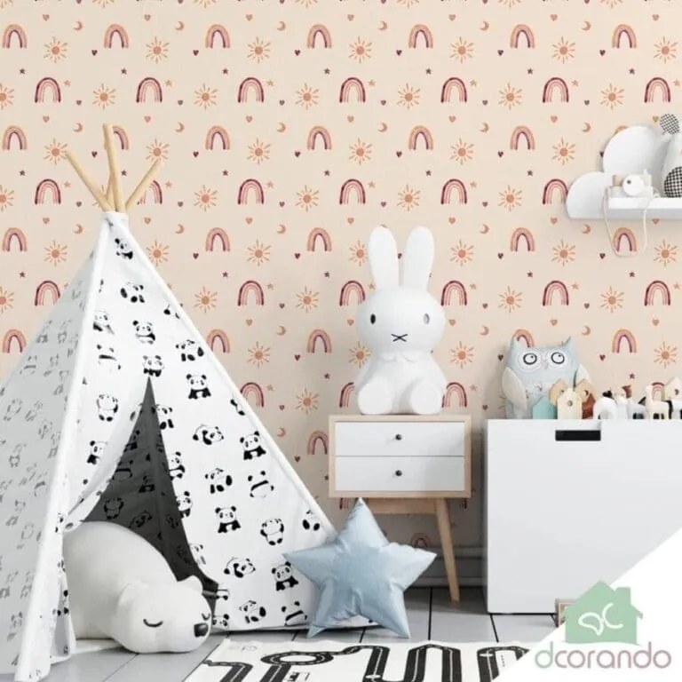 Papel Adesivo De Parede Infantil Boho Menina Delicada