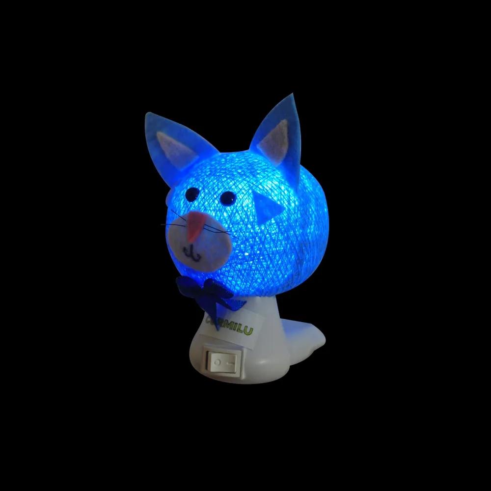 Luz noturna gato azul claro
