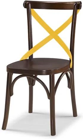 Cadeira Cenni em Madeira Maciça - Imbuia/Amarelo
