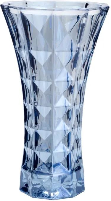 Vaso De Cristal Diamant Azul 14,5x25,5cm 26058 Wolff
