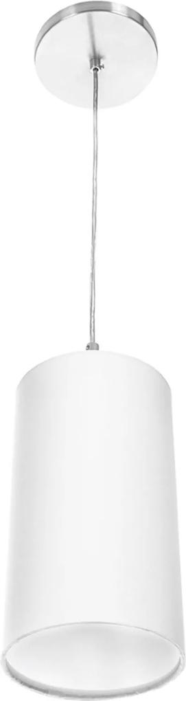 Lustre Pendente Cilindrica De Cupula 14x25cm Branco