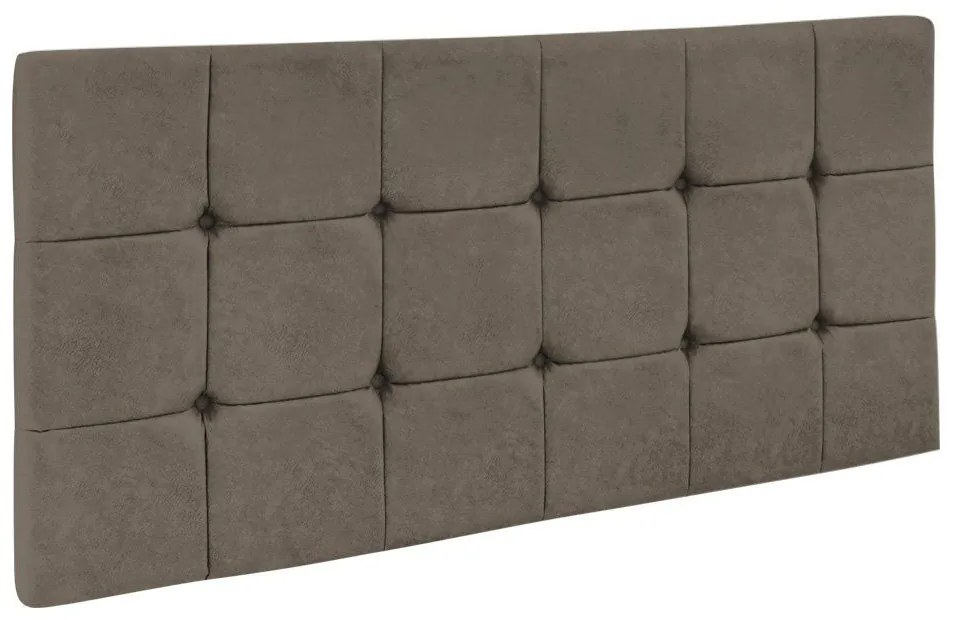 Cabeceira Painel Sleep para Cama Box Solteiro 90 cm Suede Marrom Rato - D'Rossi